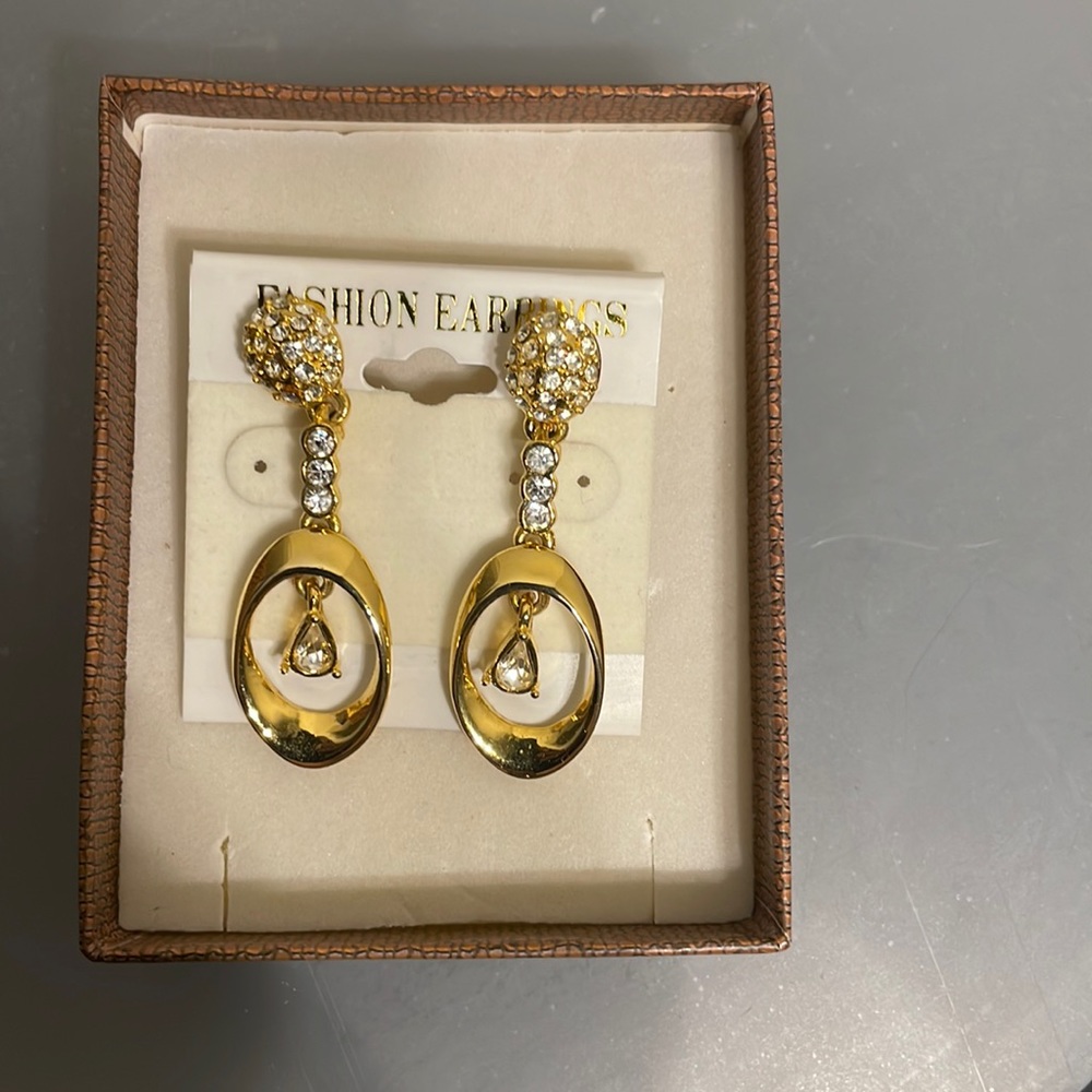 Long gold earrings